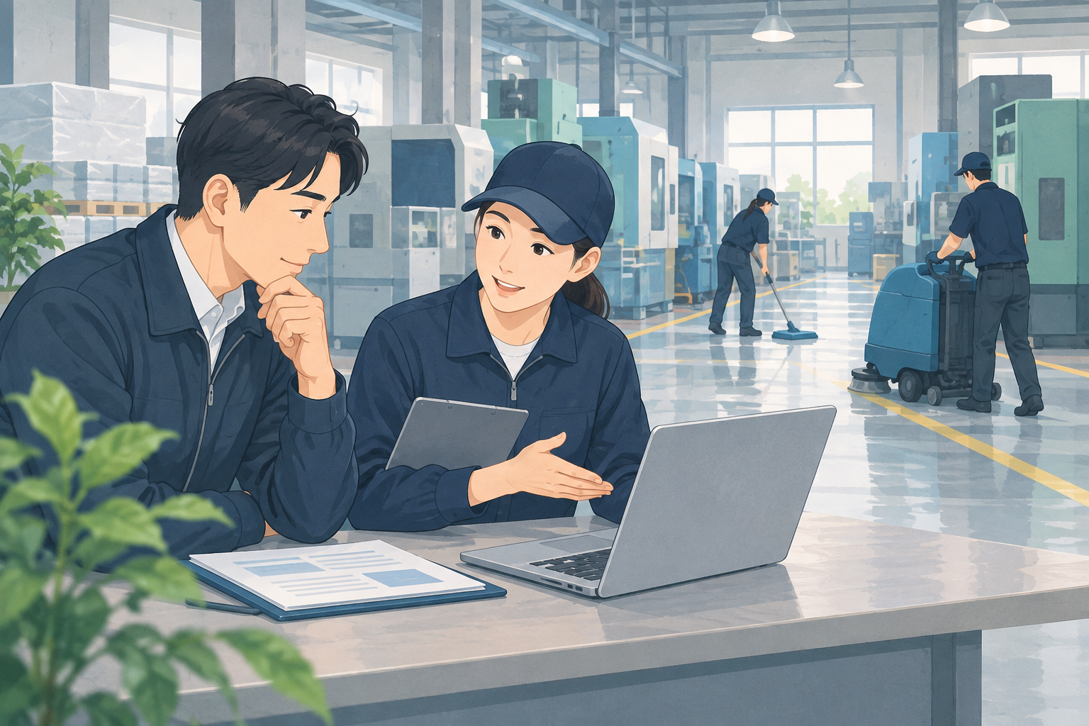공장청소 업체 선택 가이드와 견적 비교 방법 관련 설명용 삽화